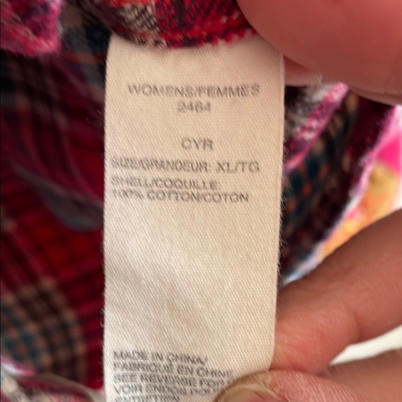 Woolrich Shirt Cotton Plaid Embroidered Boho Women’s Sz: L-XL - Picture 5 of 14